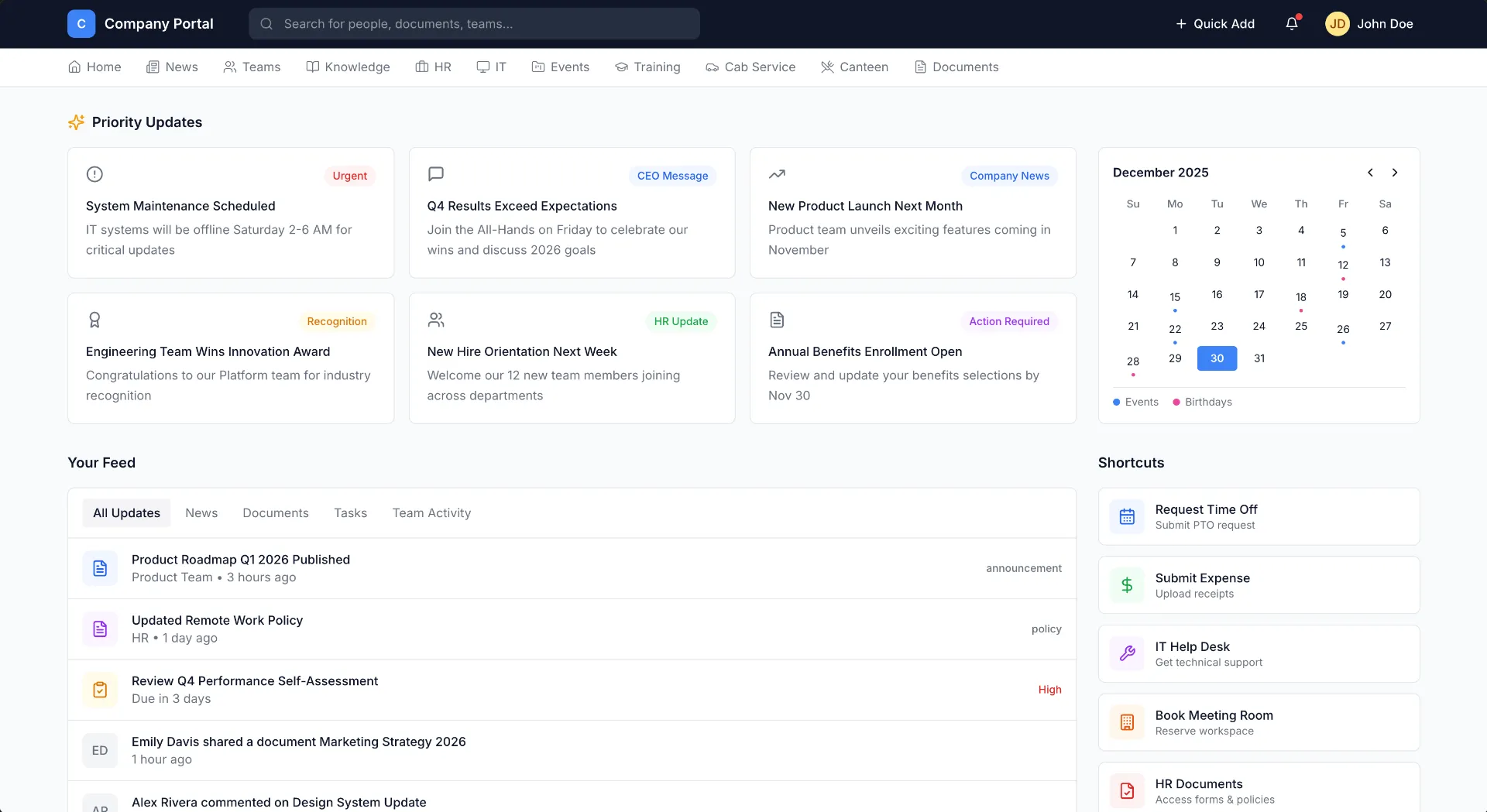 Company Intranet Portal