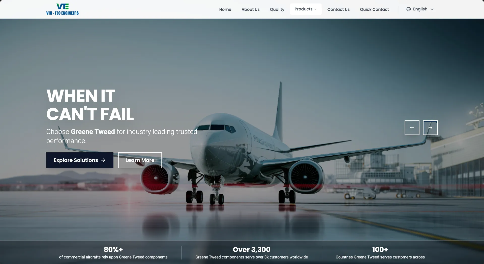 Vin Tec Engineers – Website CMS